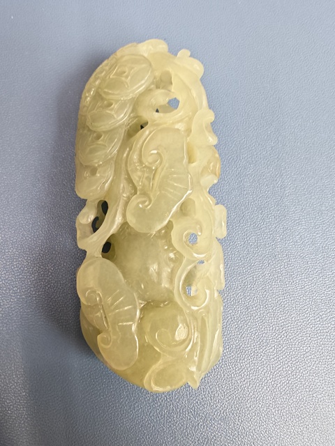 古玩玉器和田玉雕“福如意”掛墜真品鑒賞圖