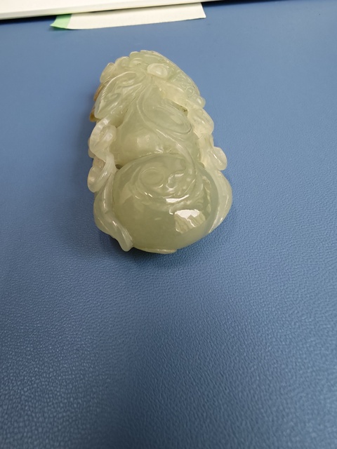 古玩玉器和田玉雕“福如意”掛墜真品鑒賞圖