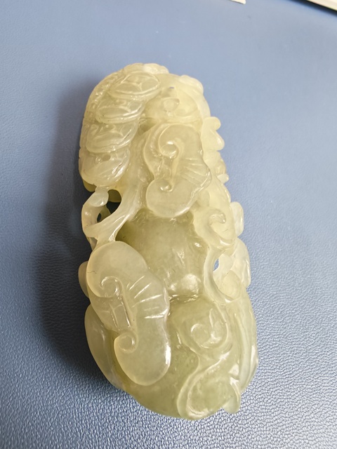 古玩玉器和田玉雕“福如意”掛墜真品鑒賞圖