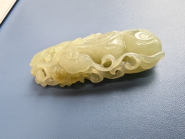 古玩玉器和田玉雕“福如意”掛墜真品鑒賞圖