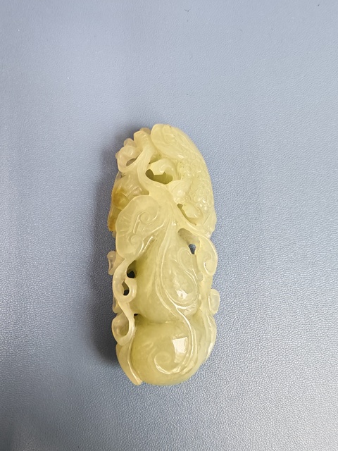古玩玉器和田玉雕“福如意”掛墜真品鑒賞圖