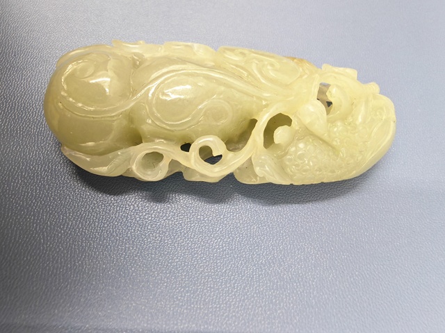 古玩玉器和田玉雕“福如意”掛墜真品鑒賞圖