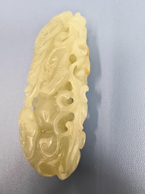 古玩玉器和田玉雕“福如意”掛墜真品鑒賞圖