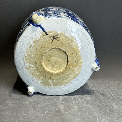 古玩陶瓷青花人物故事紋香爐真品鑒賞圖