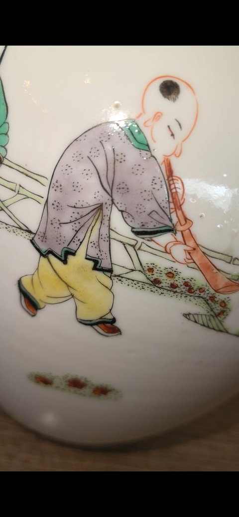 古玩陶瓷清晚期 五彩人物紋罐真品鑒賞圖