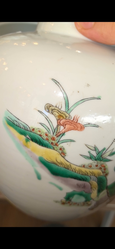 古玩陶瓷清晚期 五彩人物紋罐真品鑒賞圖