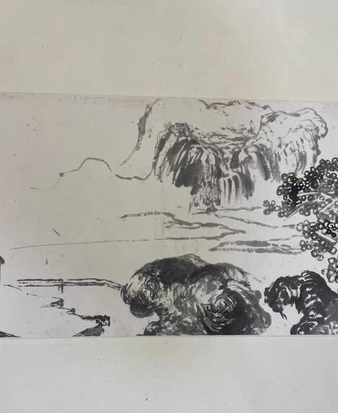 古玩字畫癡和尚本空山水卷真品鑒賞圖