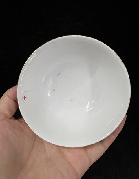 古玩陶瓷民國龍鳳紋粉彩描金茶圓拍賣，當(dāng)前價格258元