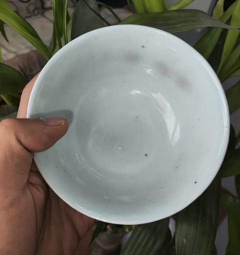 古玩陶瓷青花釉里紅三多紋茶碗真品鑒賞圖