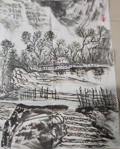 古玩字畫已故名家劉發(fā)魁 太行萬景溝拍賣，當前價格1元