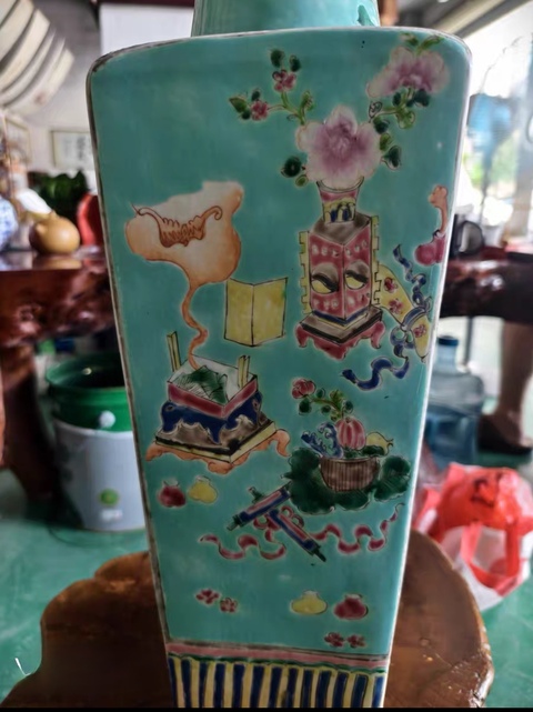 古玩陶瓷天圓地方棒槌瓶真品鑒賞圖