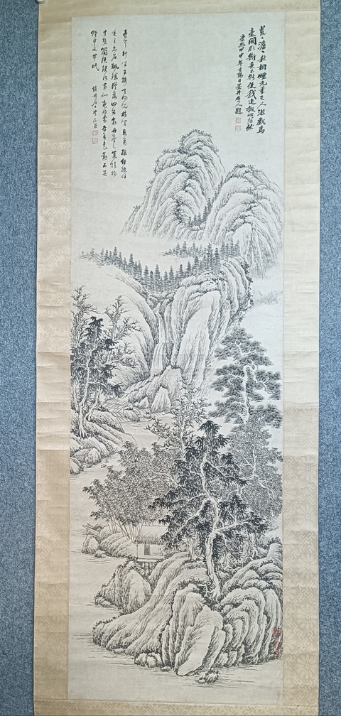 古玩字畫李流芳款水墨山水立軸真品鑒賞圖