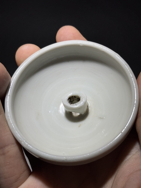古玩陶瓷【明代】白釉油燈拍賣，當前價格188元