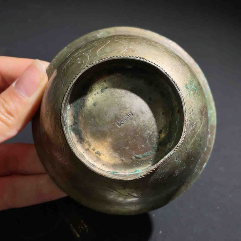 古玩銅器銅杯真品鑒賞圖