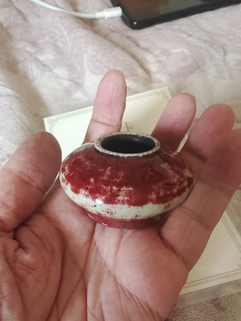 古玩陶瓷清中晚·郎紅窯變水盂拍賣,當前價格12000元