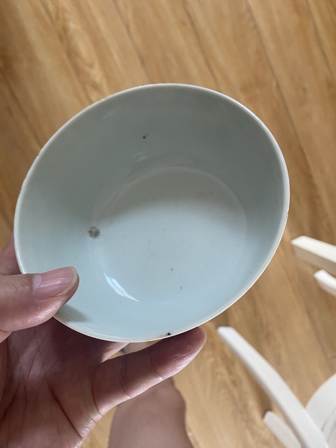 古玩陶瓷青花五福捧壽圖墩式碗真品鑒賞圖