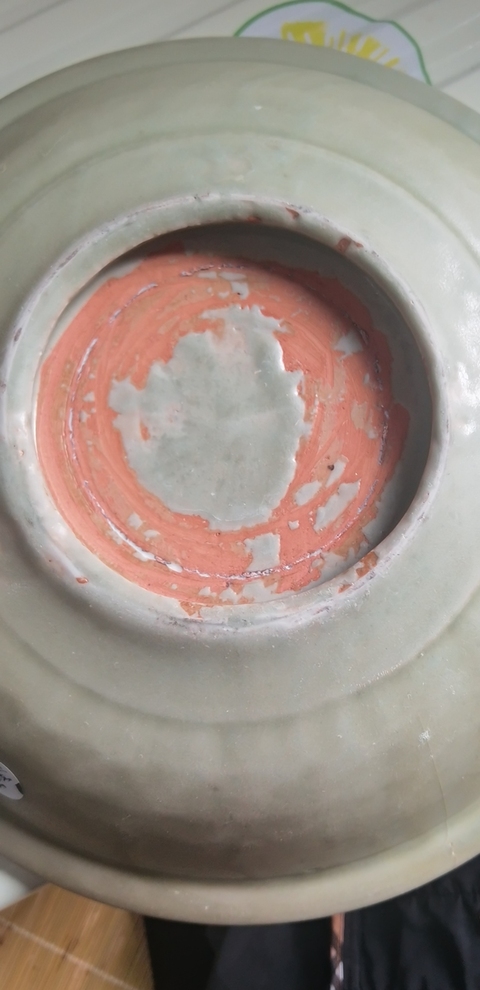 古玩陶瓷元代龍泉窯青釉盤真品鑒賞圖