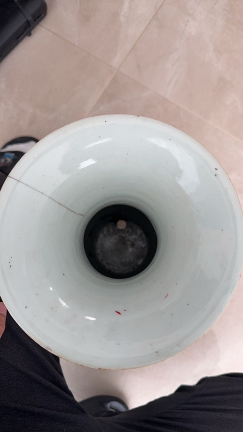 古玩陶瓷民國時期粉彩仕女故事圖詩文雙耳大瓶真品鑒賞圖