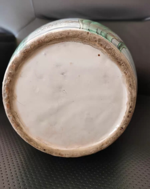 古玩陶瓷福山壽海雙松葉耳撇口瓶真品鑒賞圖