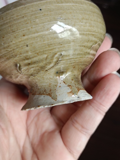 古玩陶瓷【周末放漏拍】龍泉黃釉油燈拍賣,當前價格388元