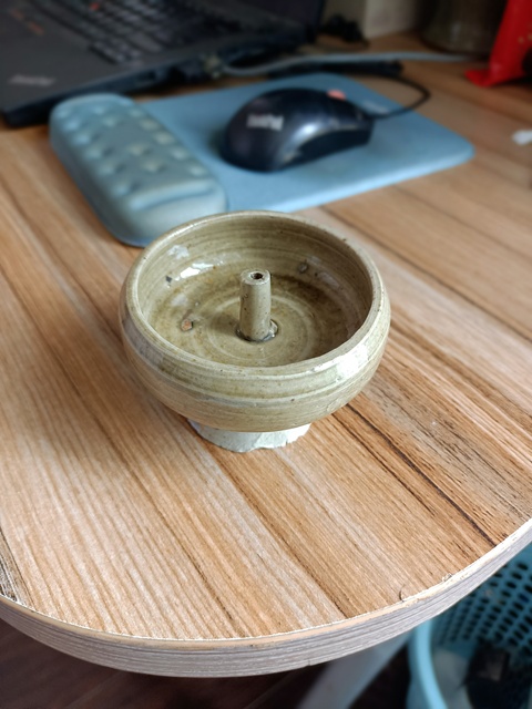 古玩陶瓷【周末放漏拍】龍泉黃釉油燈拍賣,當前價格388元
