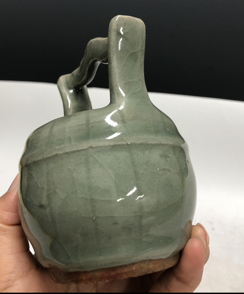 古玩陶瓷（帶實物保真卡）明代龍泉窯青釉桶式洗拍賣，當前價格25000元