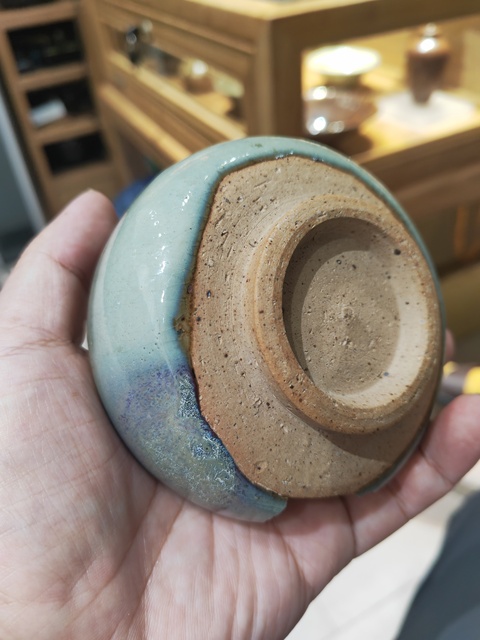 古玩陶瓷鈞窯天藍釉紫斑羅漢碗真品鑒賞圖
