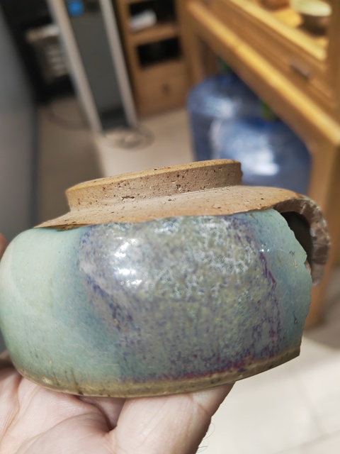 古玩陶瓷鈞窯天藍釉紫斑羅漢碗真品鑒賞圖