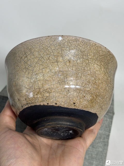 古玩陶瓷漳州窯仿哥釉碗真品鑒賞圖