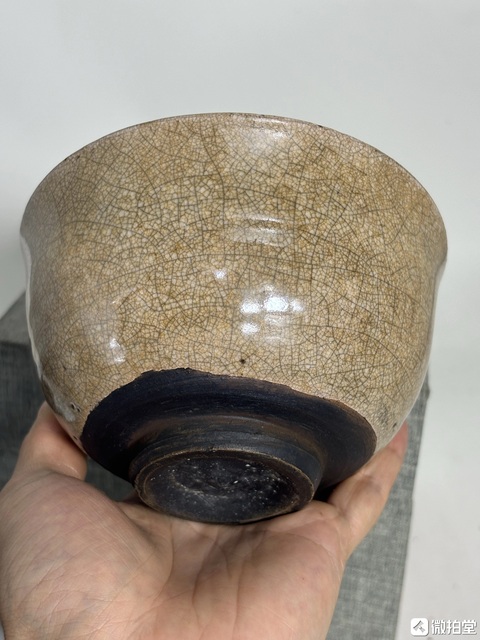 古玩陶瓷漳州窯仿哥釉碗真品鑒賞圖