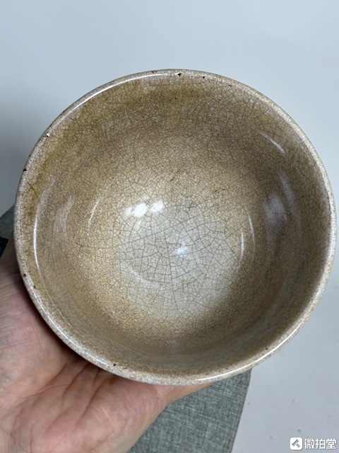 古玩陶瓷漳州窯仿哥釉碗真品鑒賞圖