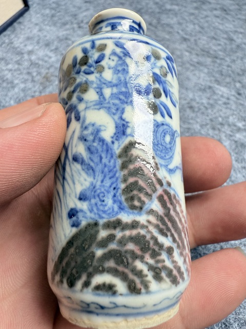 古玩陶瓷清晚·青花釉里紅十二生肖紋鼻煙壺 真品鑒賞圖