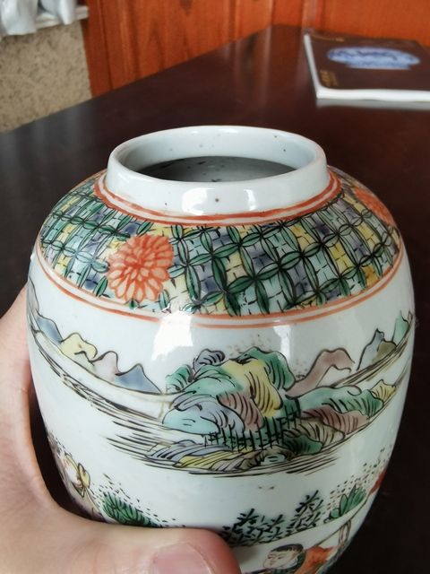 古玩陶瓷五彩人物故事罐真品鑒賞圖