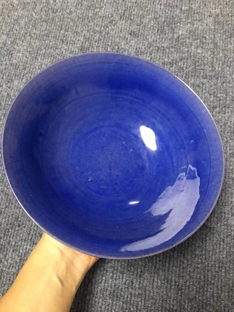 古玩陶瓷茄皮紫釉大碗真品鑒賞圖