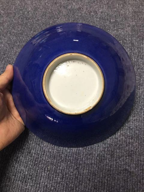 古玩陶瓷茄皮紫釉大碗真品鑒賞圖