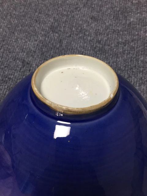 古玩陶瓷茄皮紫釉大碗真品鑒賞圖