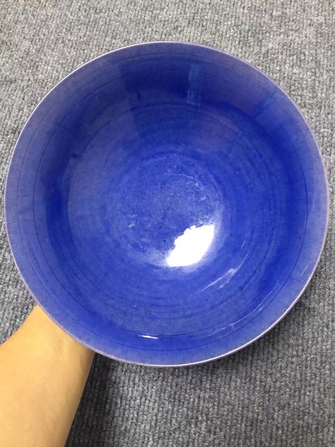 古玩陶瓷茄皮紫釉大碗真品鑒賞圖