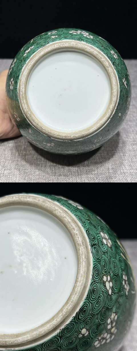 古玩陶瓷素三彩落花流水飛馬紋太白罐真品鑒賞圖