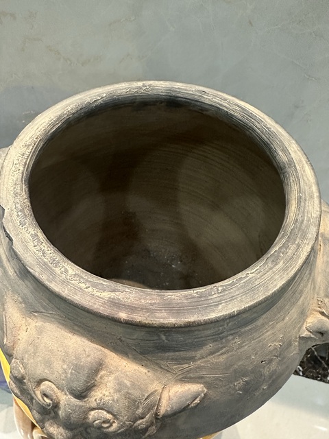 古玩陶瓷灰陶獸耳罐拍賣，當前價格999元