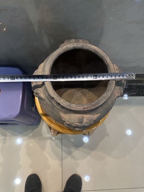 古玩陶瓷灰陶獸耳罐拍賣，當前價格999元