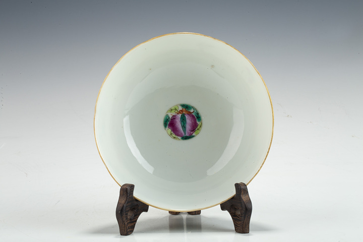 古玩陶瓷清晚·粉彩鹿鶴同春圖花口碗拍賣，當前價格2118元