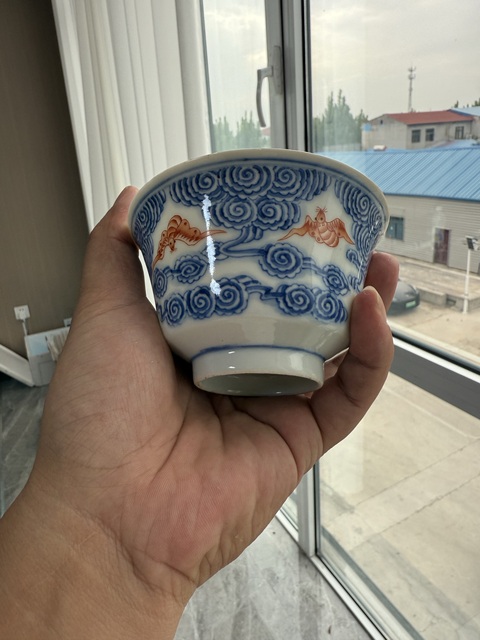 古玩陶瓷青花洪福齊天茶圓拍賣，當前價格3800元