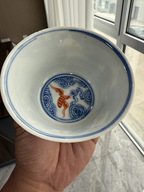 古玩陶瓷青花洪福齊天茶圓拍賣，當前價格3800元
