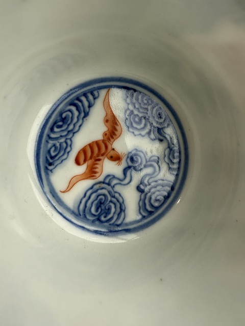 古玩陶瓷青花洪福齊天茶圓拍賣，當前價格3800元