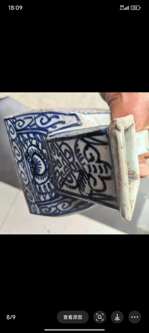 古玩陶瓷清中期青花淡描花卉紋虎子拍賣,當前價格500元