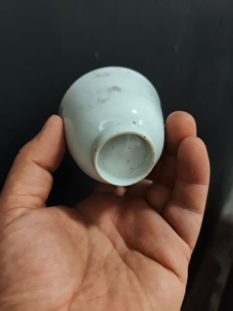 古玩陶瓷民國粉彩祝壽圖壓手杯真品鑒賞圖
