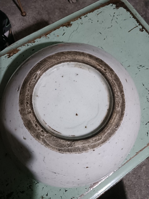 古玩陶瓷白釉研缽真品鑒賞圖