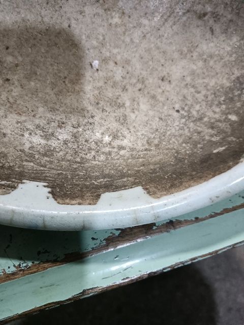 古玩陶瓷白釉研缽真品鑒賞圖