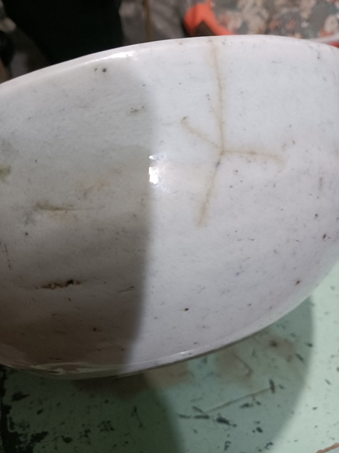 古玩陶瓷白釉研缽真品鑒賞圖