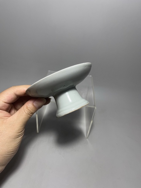 古玩陶瓷青花鐵銹花卉紋高足盤拍賣，當前價格400元